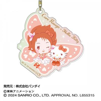Sanrio Yes  PreCure 5 Gogo  X Sanrio Characters  Aurora Acrylic Keychain 02 Cure Rouge X Hello Kitty