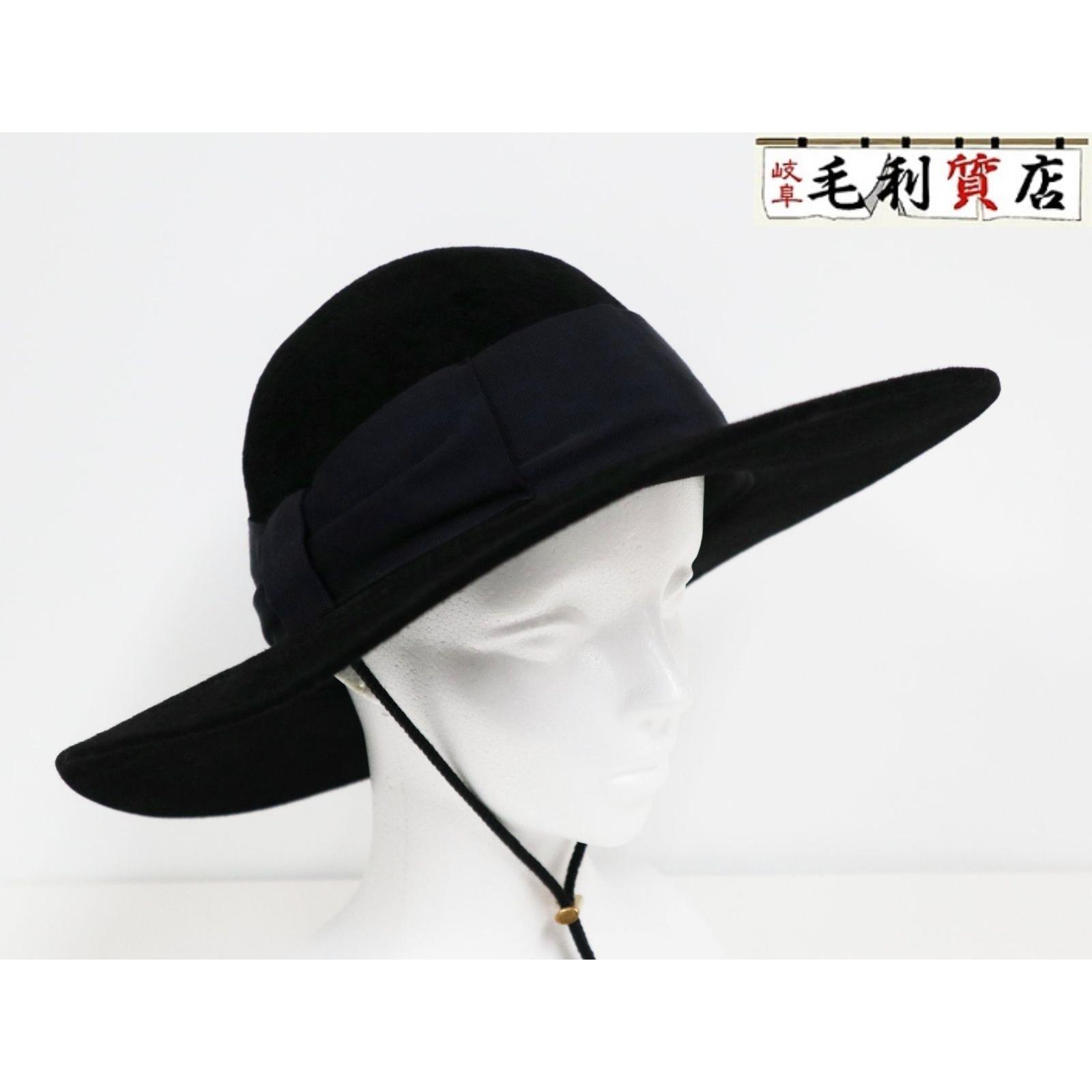 Used GUCCI Gucci Felt Hat Hat Black Size XL Unisex Good Condition Wide Brim Hat Hat