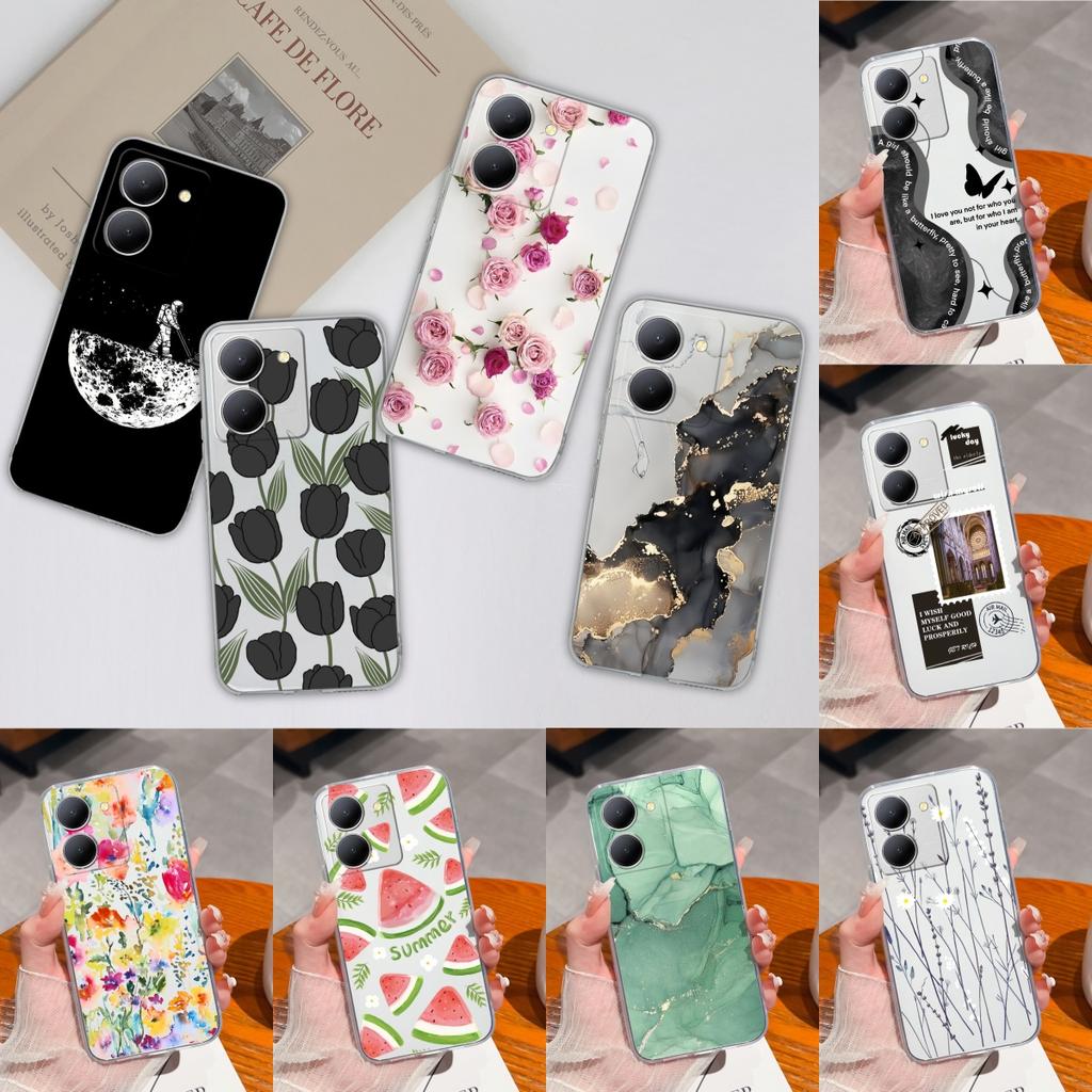 Creative Case For Vivo Y36 5G Soft Transparent TPU Silicone Model V2248 Slim Phone Shell Shockproof Protective Back Cover Coque