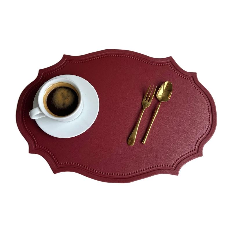 PVC Place Mats Kitchen Dining Table Mats Steak Pad Anti-scalding Insulation Pads INS Style Oval Shaped for Home Kitchen