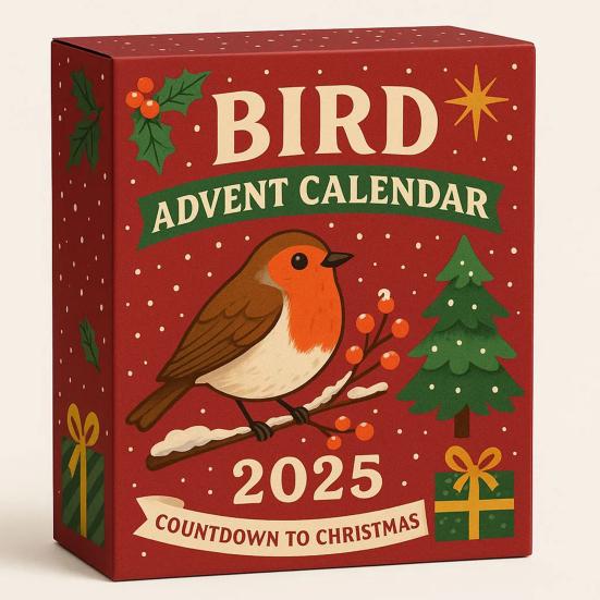 Yousheng Bird Advent Calendar 2025 24 Days Christmas Countdown with Acrylic 2D Bird Hanging Decorations Holiday Gift for Bird Lovers