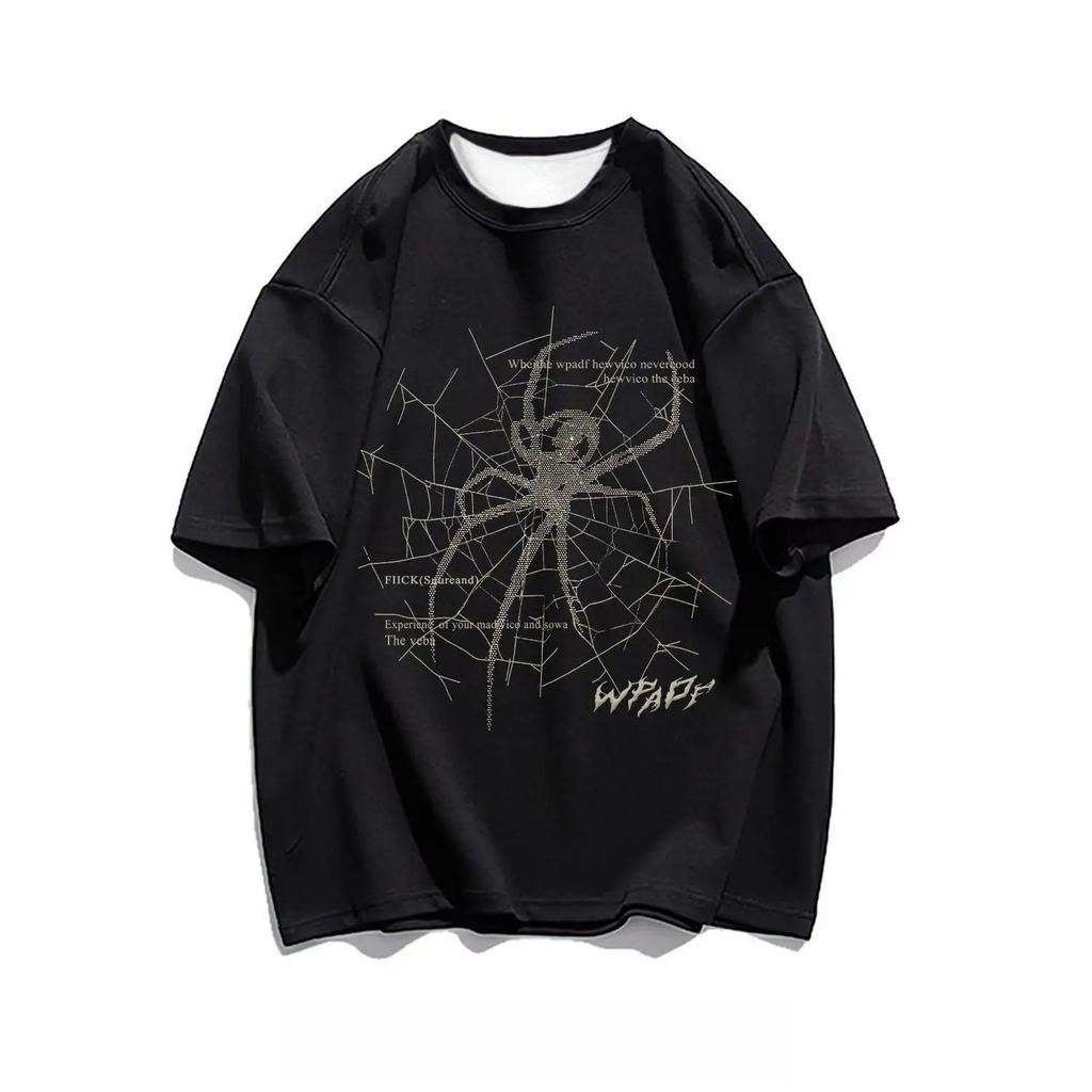 Men's T-shirt, Short-sleeved, Thin in Summer, Fashionable American Casual Round-neck Top, Loose and Easy To Match,HipHop T-shirt
