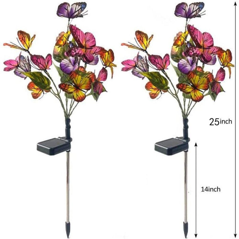 Ground Plug Solar Butterfly Lawn Light Simulation Flower Landscape Lawn Lamp Holiday