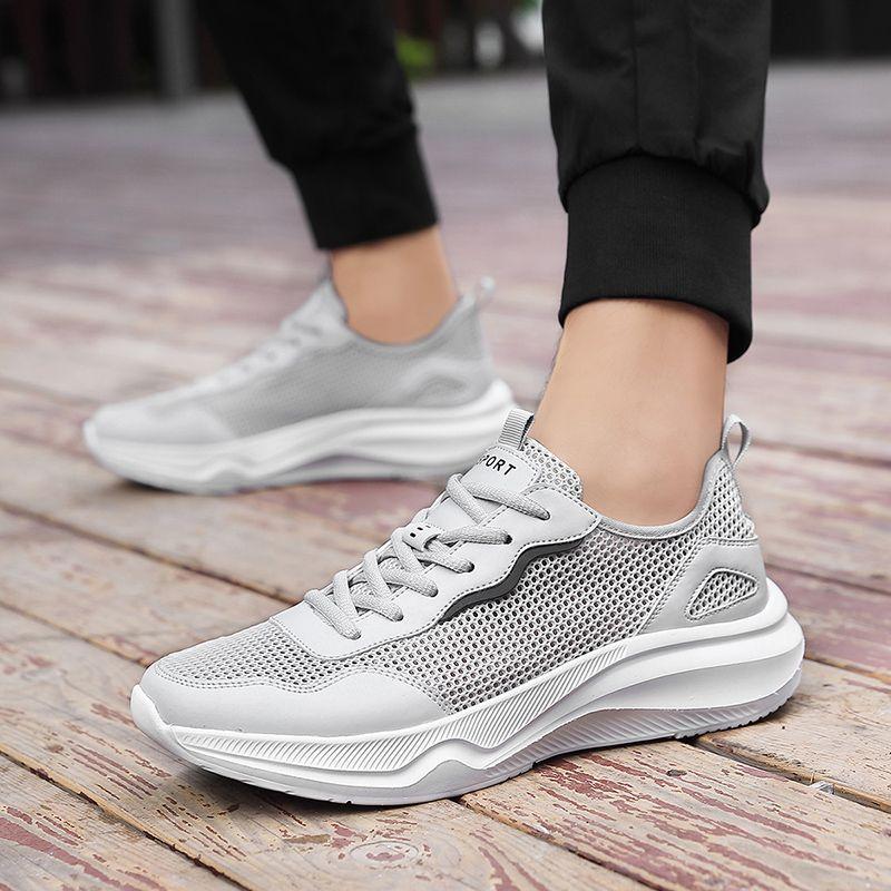 Fashion Light Gray Breathable Minimalist Men's Casual Sneakers Deals Running Korean Basketball Trends 2025 Male Sports Shoes Original