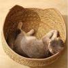 Rattan Cat Bed Scratching Board Removable Washable Woven Grass Nest All Seasons For Cats And Kittens Home Balcony Decor Gift
