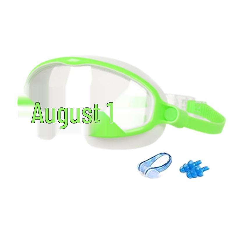Children's Large Frame Swim Goggles with Nose Cover, Waterproof Anti-Fog, for Boys and Girls