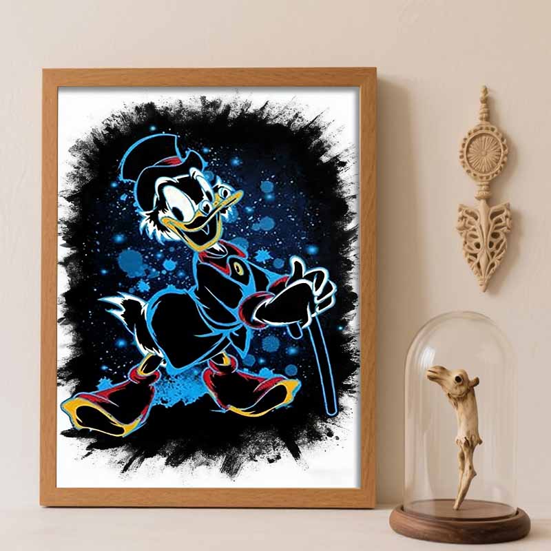Disney 5D Diamond Painting Set DIY Scrooge McDuck Handmade Diamond Decorative Painting Home Decoration Round 20x30cm