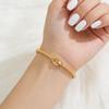 Beaded Bracelet Jewelry Fashionable Stainless Steel 18K Real Gold Plated with Niche High-end Feel Unisex