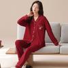 Pajamas wedding newlywed couple suit spring and autumn pure cotton red 1011 new men's and women's long sleeves festive autumn