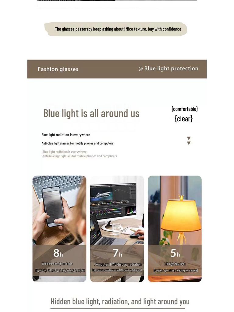 Ultralight Women's Retro Oval Glasses - Anti-Blue Light, Titanium Metal Frame