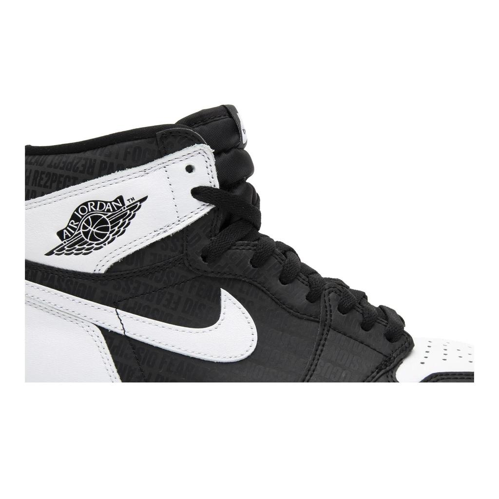 Air Jordan 1 Retro High OG 'RE2PECT' (Unisex) Black / White Vintage Basketball Shoes 555088 008