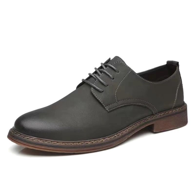 Men's Shoes Spring and Autumn Trendy Shoes 2025 New Korean Version Versatile Breathable British Youth Trend Lace-up Casual Leather Shoes Men