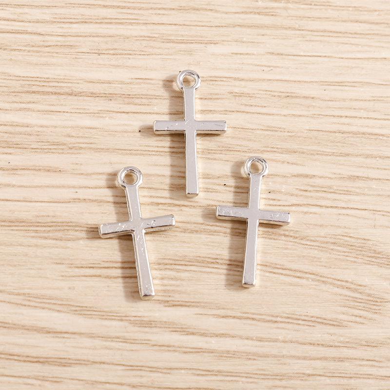 80pcs 10*18mm Small Cross Charms Pendants DIY Jewelry Findings Making Religion Charms for Earrings Necklaces Handmade Craft