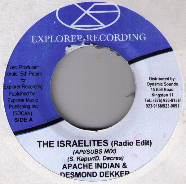 

7inch Record APACHE INDIAN DESMOND DEKKER The Israelites NONE Explorer Record Jamaica Reggae Ska Dub Used