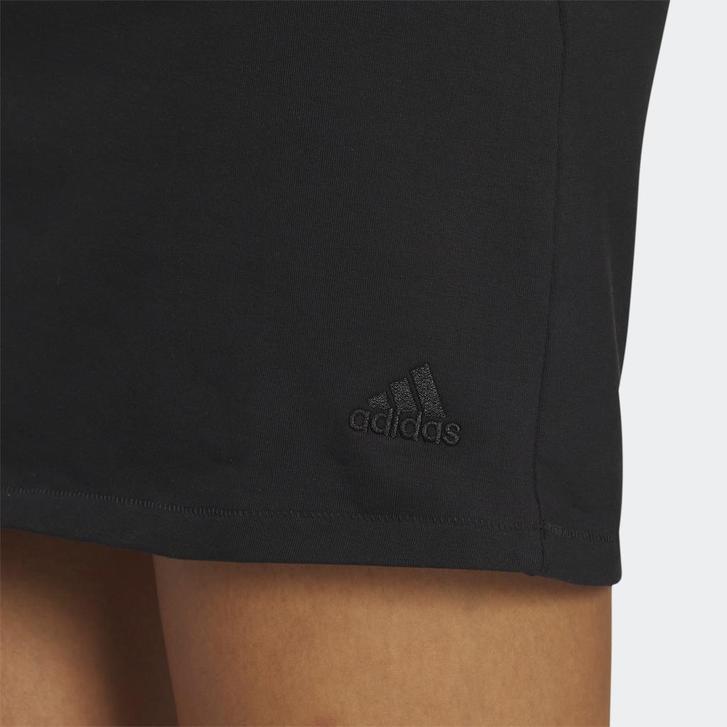 Adidas Graphic Dress With Embroidered Logo Short Sleeve Women Dress Black HY2866