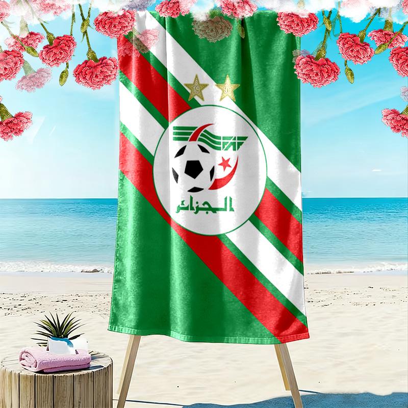 Algeria Football Print Beach Towel, Large Soft Quick Dry Towel for Beach Camping Swimming