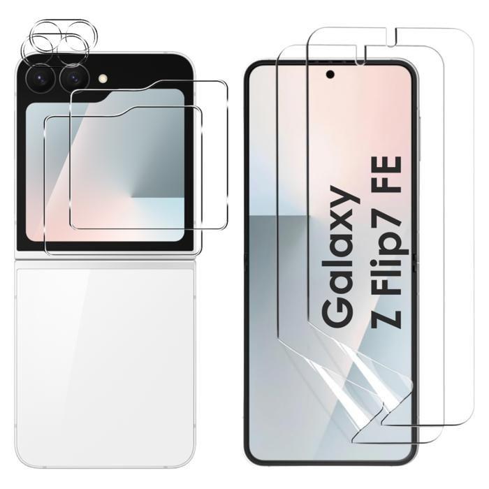 Verre Trempé - PHONILLICO - Samsung Galaxy Z FLIP 7 FE - Protection Écran - Protection Caméra - Pack 4 pièces