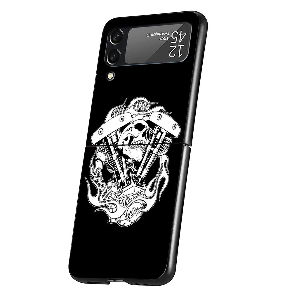 Motorcycle Gear Phone Case For Samsung Galaxy Z Flip 7 6 5 4 3 5G Cover ZFlip7 ZFlip6 ZFlip4 ZFlip5 ZFlip3 Coque Fundas Galaxy Z