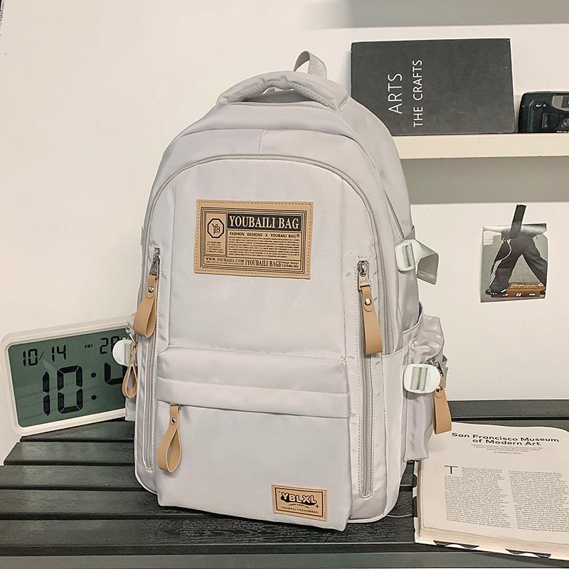 New Fashion Student Schoolbag Japanese Ins Simple Korean Version Junior High School Student Double Shoulder Male and Female Couple Backpack