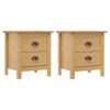 Hill Nightstands (Set of 2) 46 x 35 x 49.5 cm Solid Pine Wood