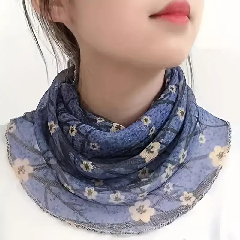 Hanging Ear Scarf for Women Versatile Sun Protection Neck Cover for Spring and Summer Small Scarf