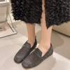 Women's Summer Breathable Flat Shoes 2024 New Fashion Slip-on Soft-soled Shoes Casual Low Heel Square Toe Barefoot Woman Shoes