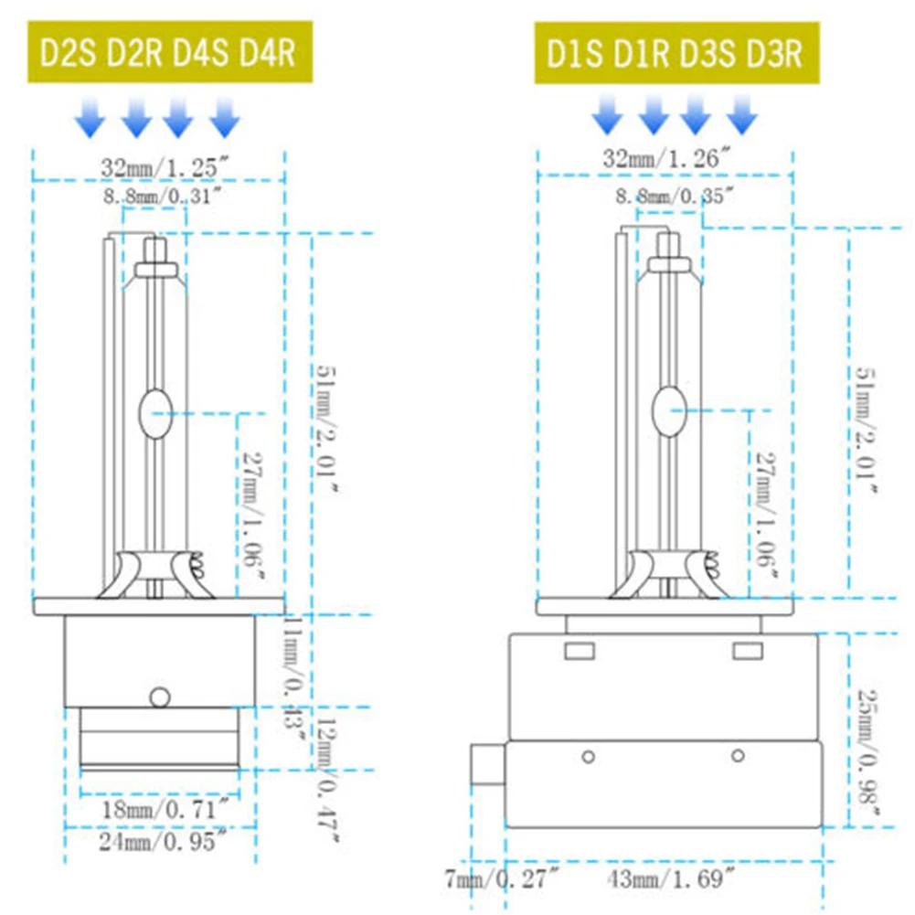 Confortable Replace Front Left Xenon Bulbs Headlight 35W 8000K D2S New Waterproof IP68 For Infiniti G35 2005-08