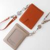 SLIP-ON WDM Pass Case with Reel Strap, Single-Sided Window, Perfect for Commuting, School, and New Students, Italian PU Leather, Red, WDM-2502