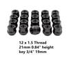 19mm Hex   12 X 1.5  Lug Nuts Open End  21mm Height Fits  Honda Toyota  Sonata  Chevrolet Camaro  Hyundai Elantra