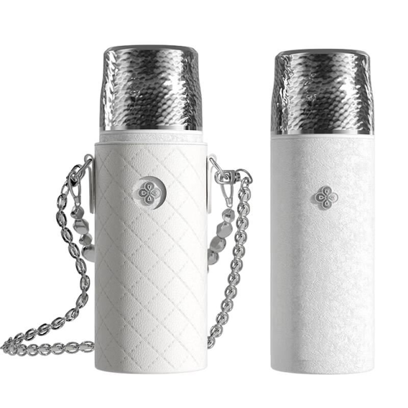 Temake 420ml Hammered Insulated Tea Cup with Ceramic Liner and Strap