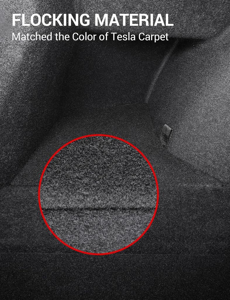 Trunk Organizer for Tesla Model 3 2026 Highland Trunk Storage Bins with TPE Lid Waterproof Rear Trunk Side Storage Box 2PCS