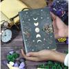 Moon Phases Leather Journal: Antique Deckle Edge Paper Grimoire