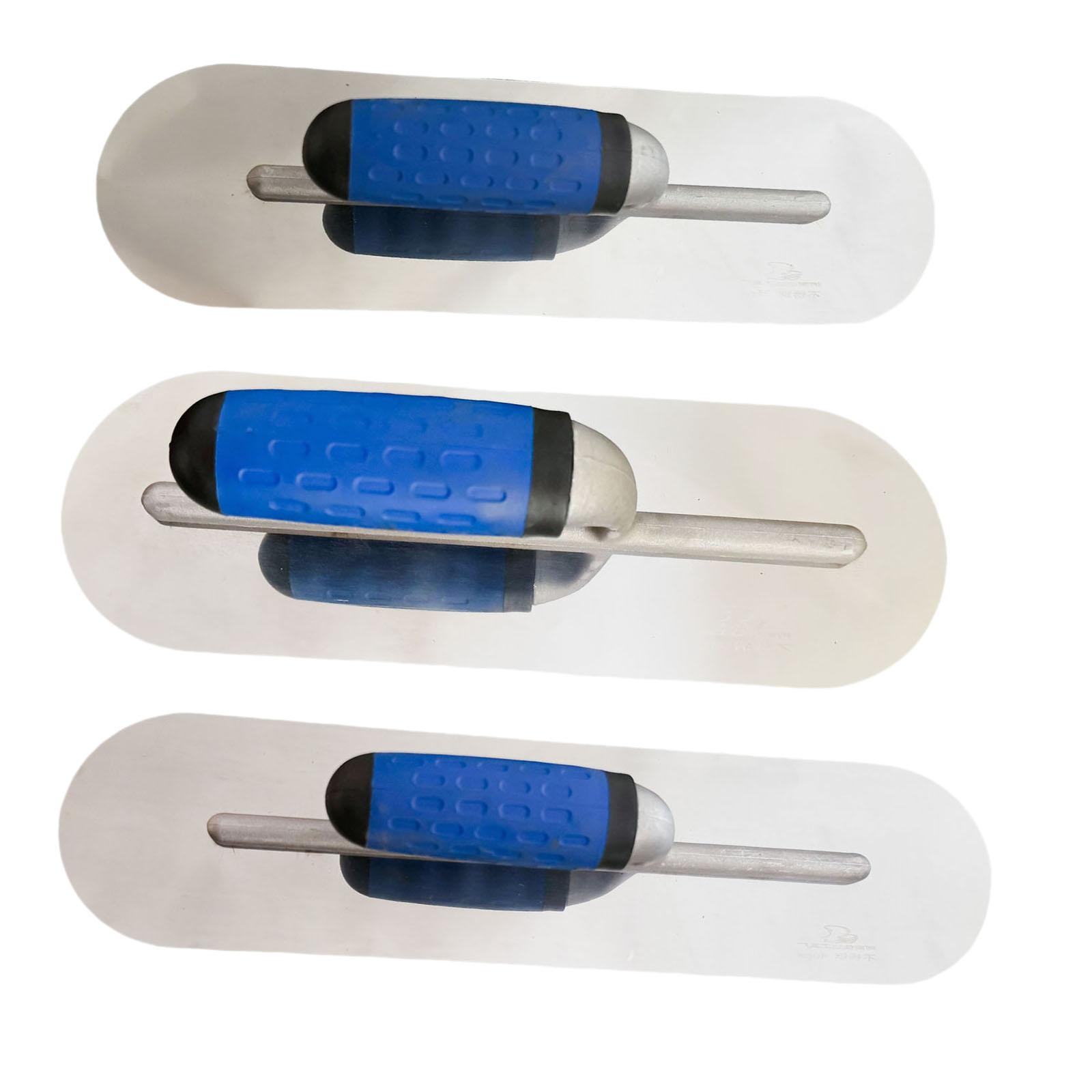 

3Pcs Set Rounded Corner Plastering Trowels Stainless Steel Rustproof Ergonomic Handle Cement Flat Finishing Trowel Tools
