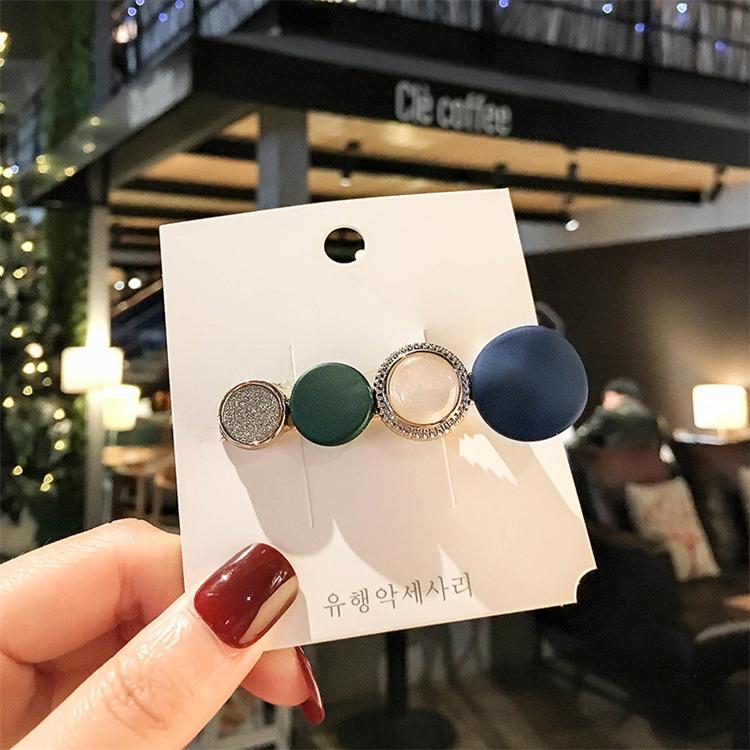 Headpiece Women Hair Accessories Clips Colorful Candy Resin Round Wholesale Hair Clip for Girl Women Hair Hang Clip