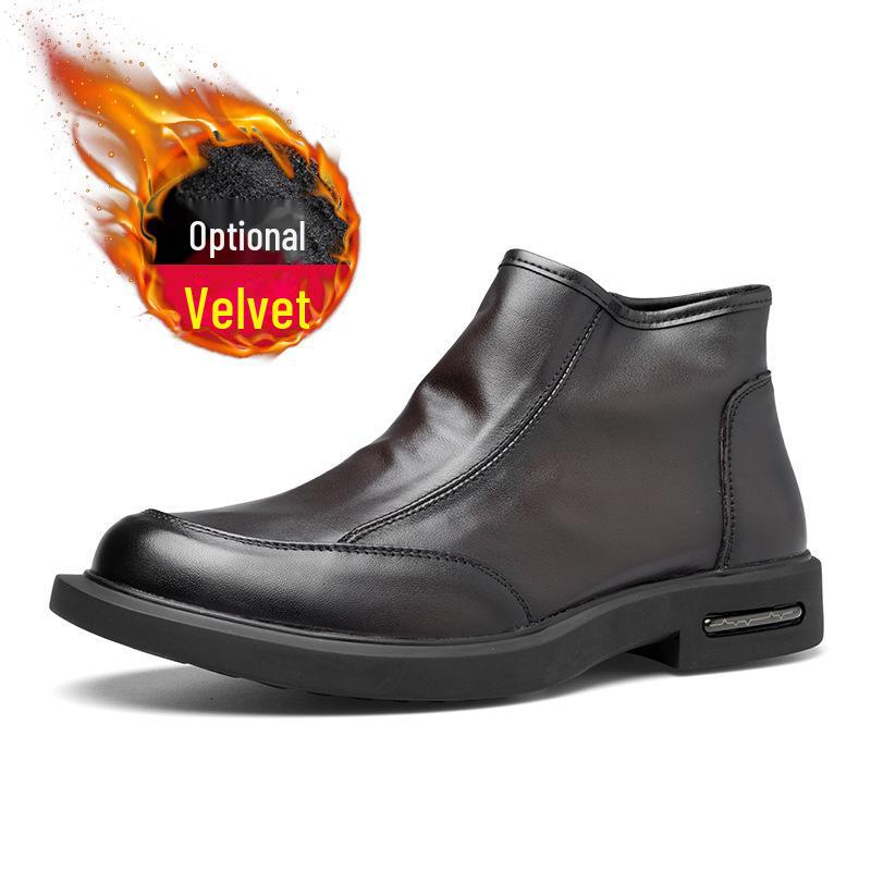 

Мужские ботинки Martin из натуральной коровьей кожи на молнии: Универсальные кожаные повседневные модные ботинки с высоким берцем 42