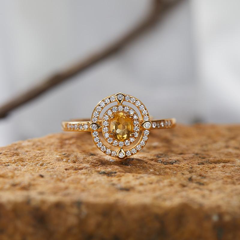 High Sense Light Luxury S925 Sterling Silver Plated 18K Gold Natural Colored Treasure Collarbone Chain Necklace Pendant Niche Jewelry