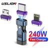 USLION 240W Type C Adaptér USB-C na Type-C Rychlonabíjecí Kabel Magnetický USB C Samice Převodník pro Macbook 16 15