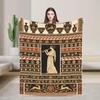 Ancient Greek Pottery Fleece Blanket, Flute Maiden, Black-Figure Art Throw