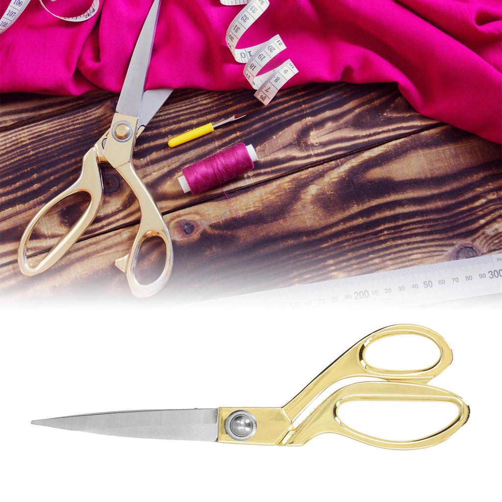 Sewing Scissors Multipurpose Professional Gold Heavy Duty Stainless Steel Tailor Ribbon Scissors10.5inch