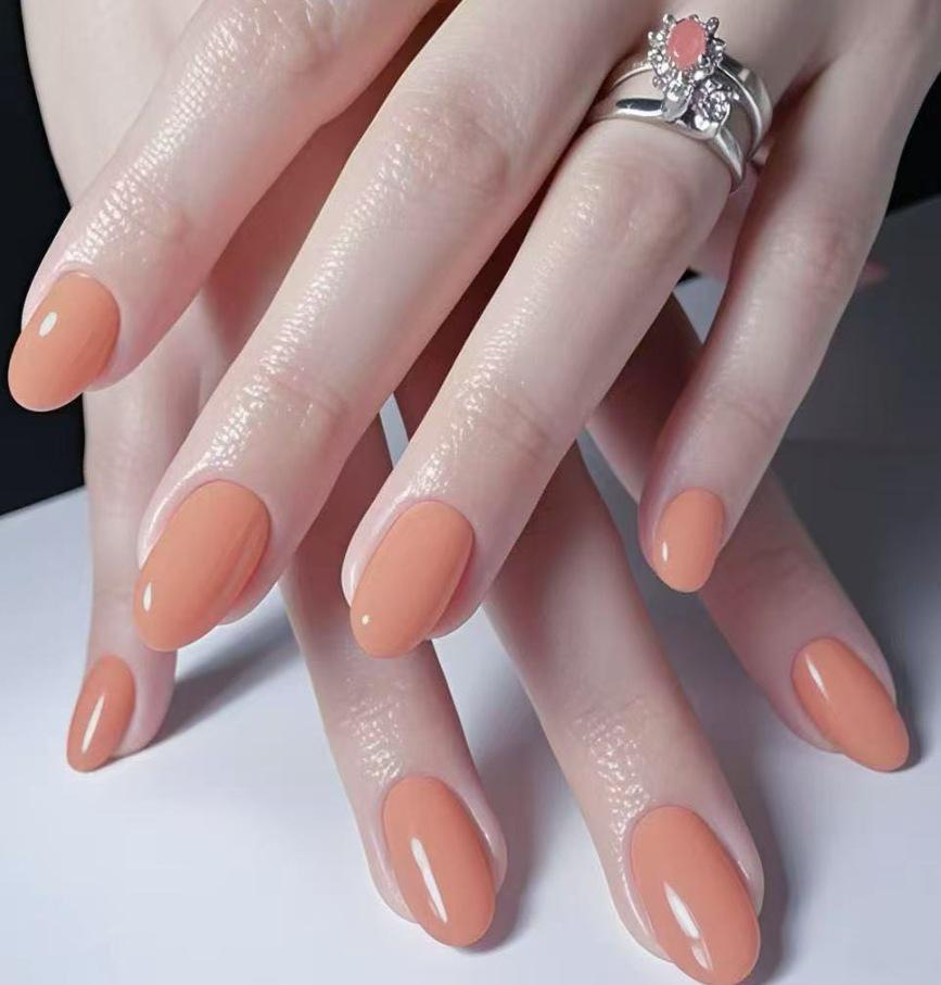 Removable Solid Color Wearable Nail Tips - Set of 24 False Nails