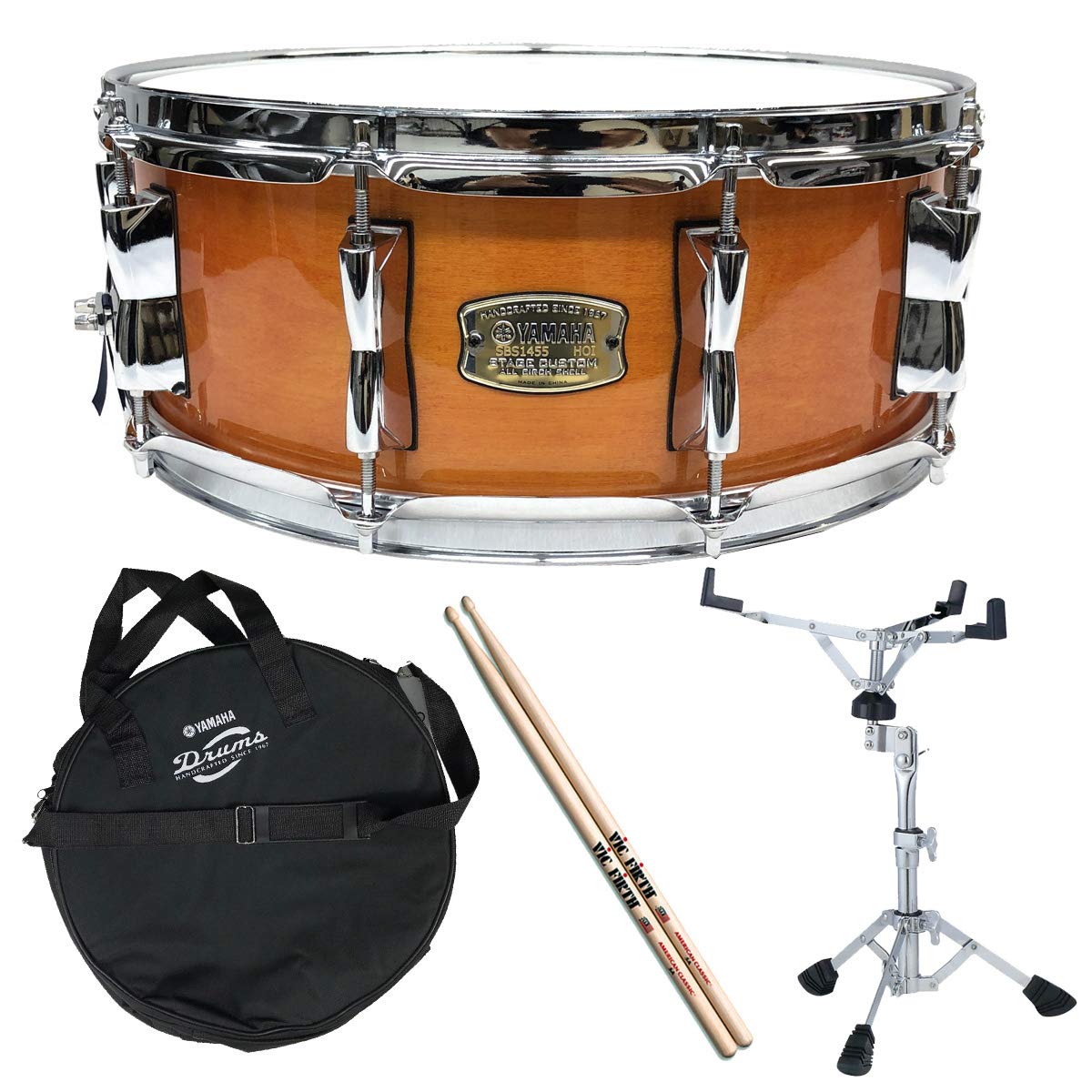 

YAMAHA Snare Drum SBS1455HA Honey Amber TAMA Stand Set with Snare Bag Starter Pack
