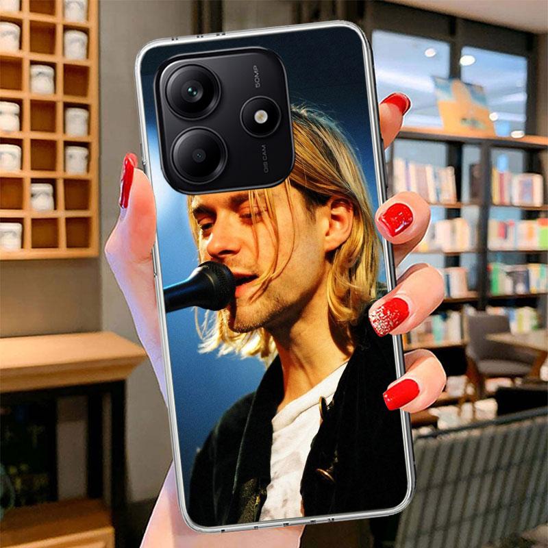 Retro Singer Kurt Cobain Phone Case For Xiaomi Redmi Note 15 14 13 12 11 10 Pro Plus 14S 12S 11S 11T 11E 10S Soft Fundas Shell R
