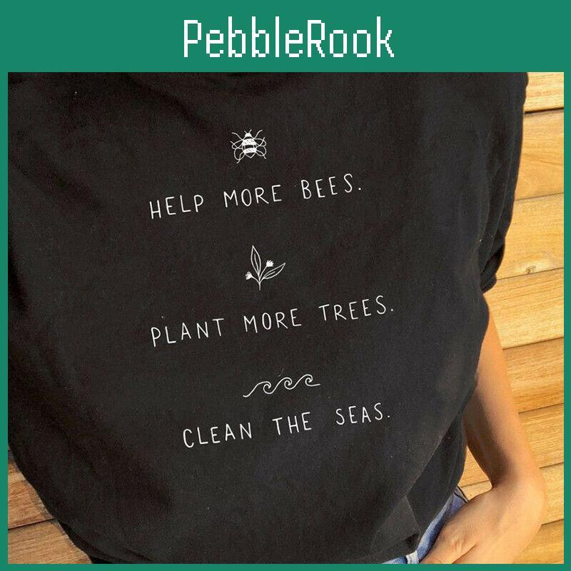 Premium Quality Help More Bees Plant More Trees Clean The Seas T-shirt For Eco-warriors