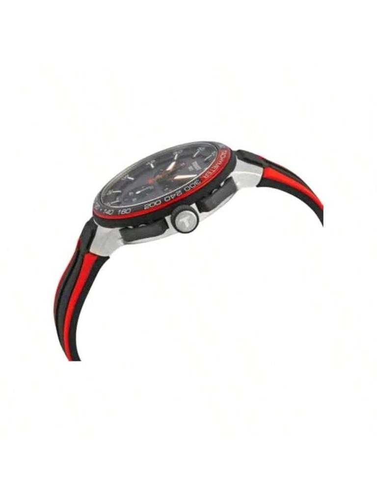 Tissot Racing Series quartz movement, 100m water-resistant men's watch, sharp bezel, 44.5mm black dial, stainless steel case, T111.417.27.441.00