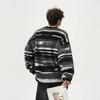 Loose Fit Striped Crew Neck Long Sleeve Couple Sweater For Men Women