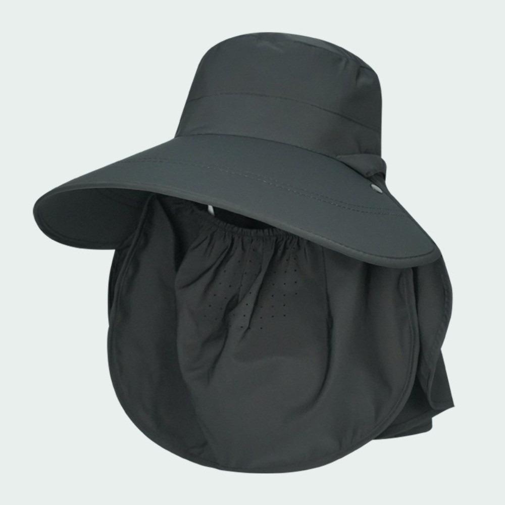 

New Anti-UV Fisherman Hat Wide Brim 50+UPF Protection Sun Hat with Face Mask Neck Shawl Adjustable Bucket Hat Summer