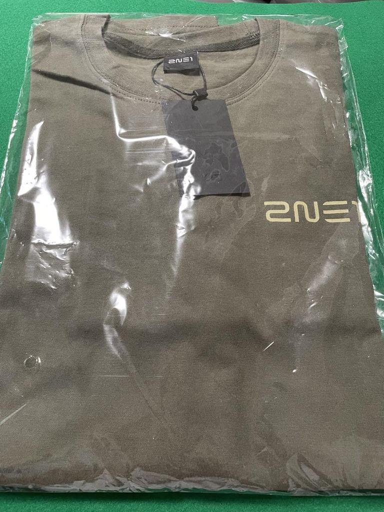 [USED] 2NE1 World Tour Korean Apparel Khaki T-Shirt Seoul Confan Size L
