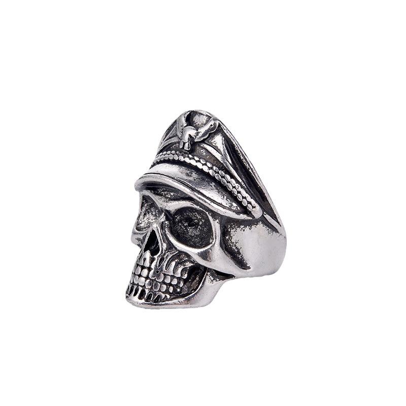 Skull Ring Officer Captain Open Adjustable Bracelet Ring