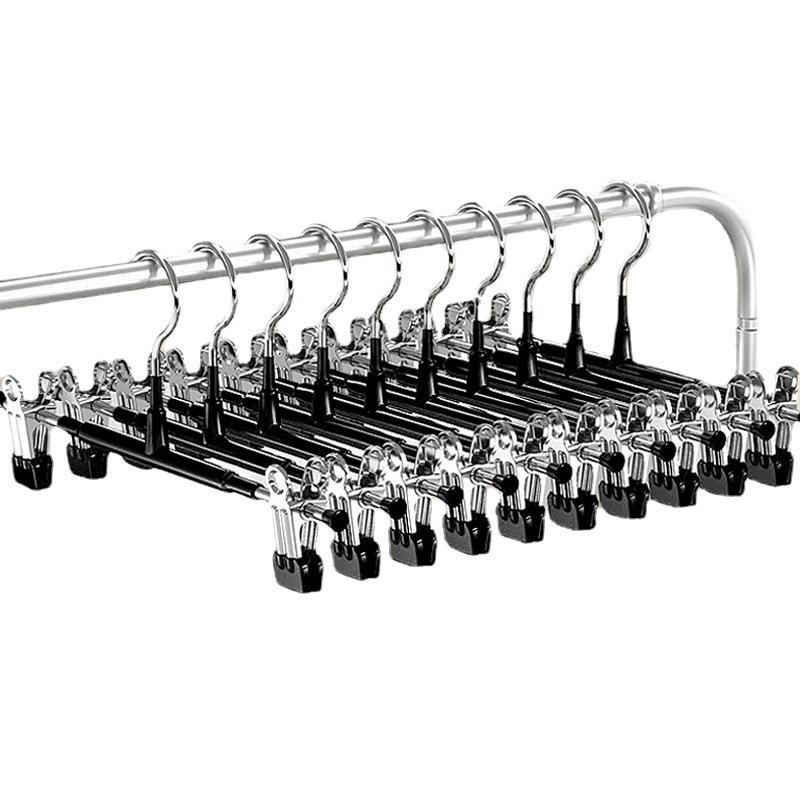 Stainless Steel Non-Slip Skirt & Pants Hanger with Clips - Seamless Storage Solution