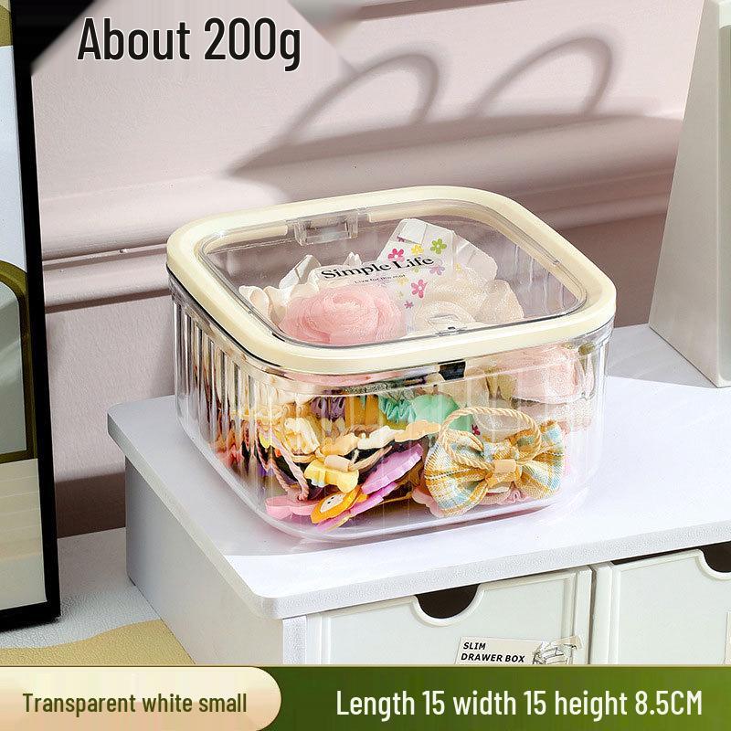 

Transparent Desktop Trash Can with Press-Type Spring Lid for Stylish Household Storage